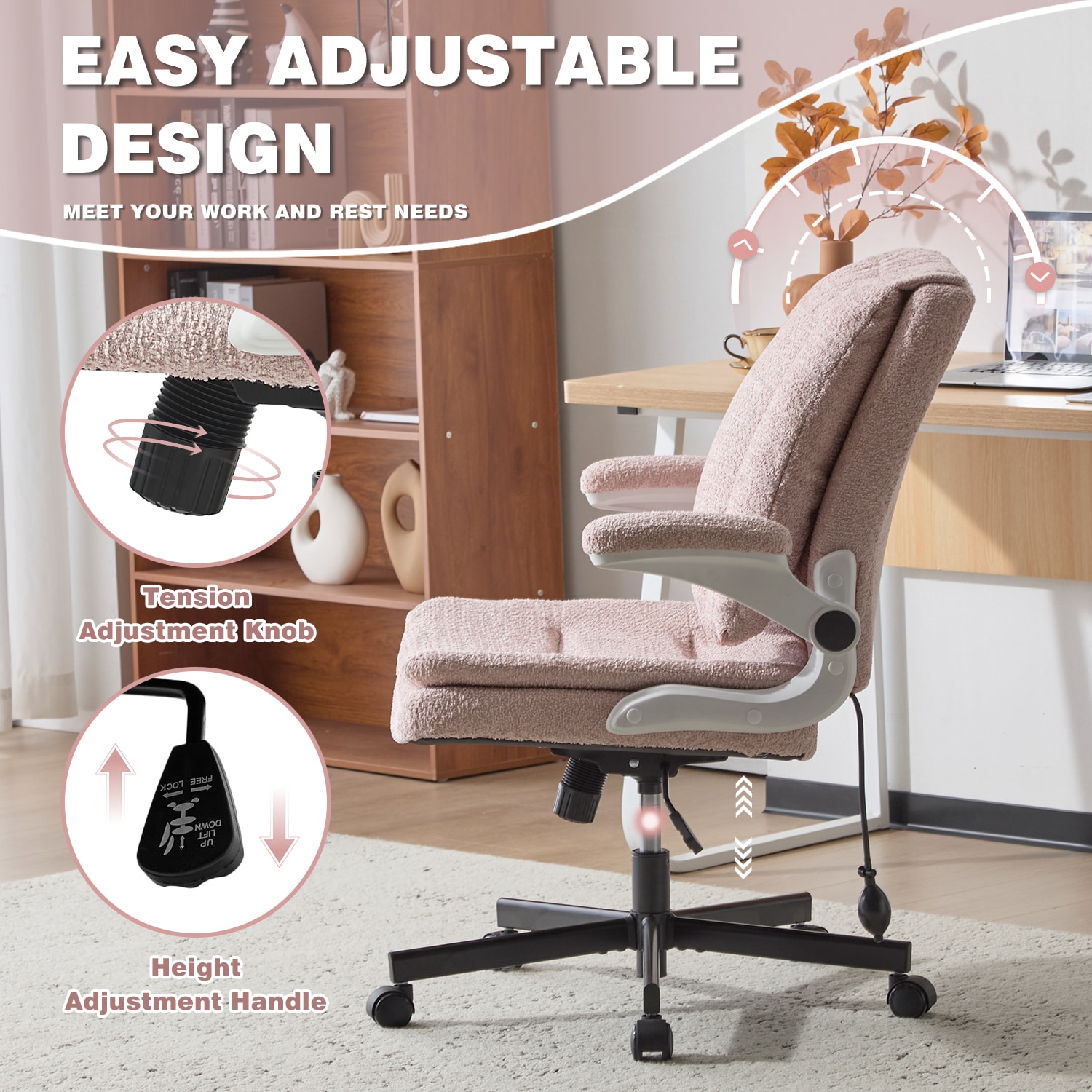 Ergonomic Office Chair With Airbag Lumbar Support And Flip Armrests_voghion.com